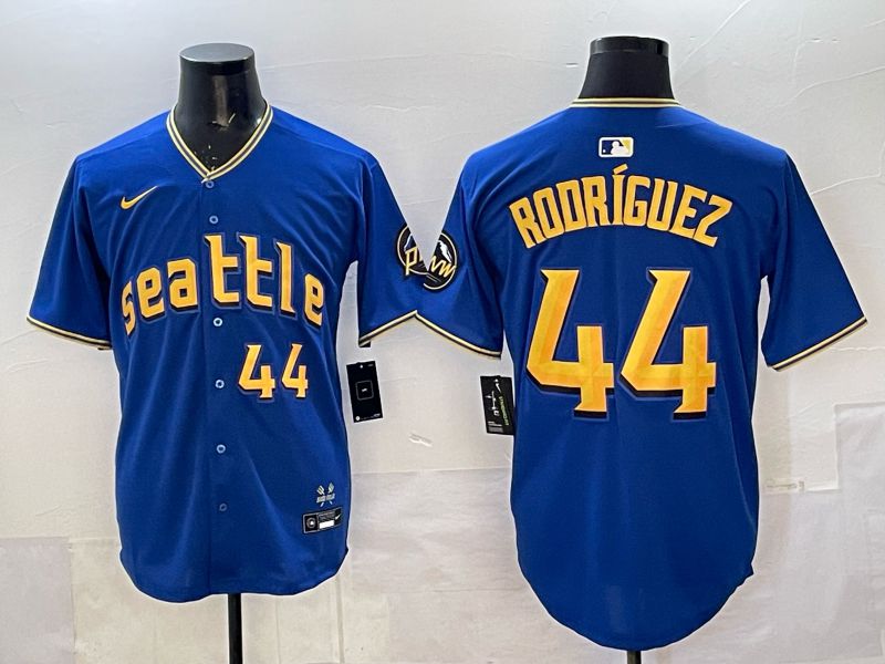 Men 2025 Seattle Mariners #44 Rodriguez Blue City Edition Nike MLB Jersey 31->seattle mariners->MLB Jersey